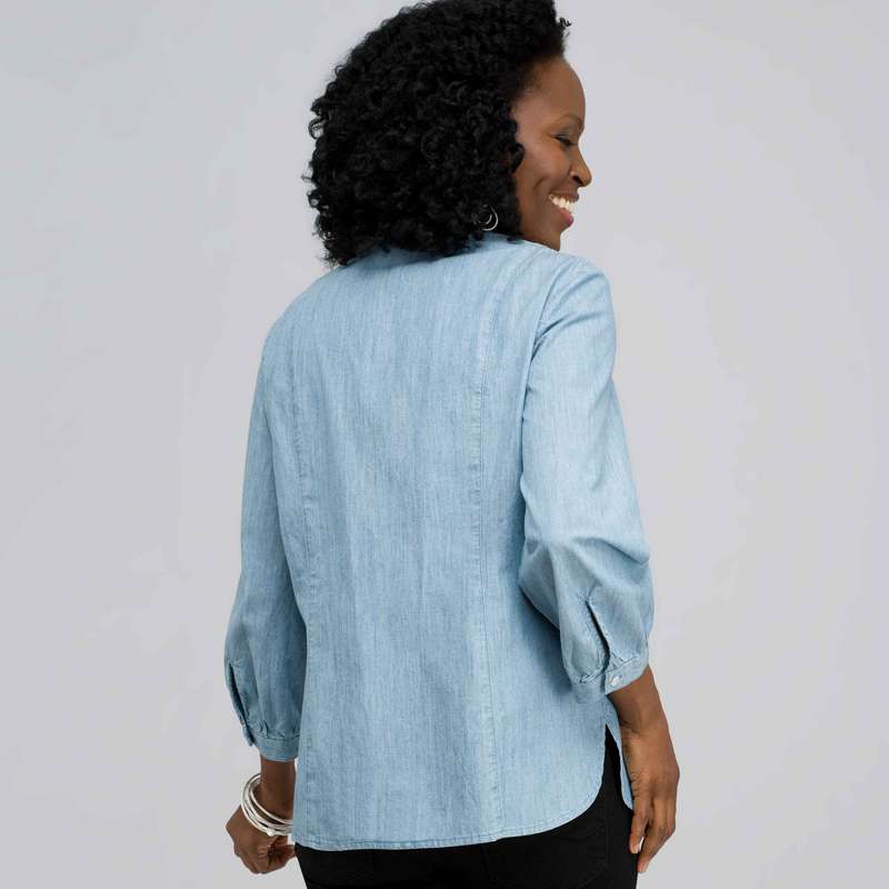3/4 Sleeve Bib Front Top, antique wash, large image number 1
